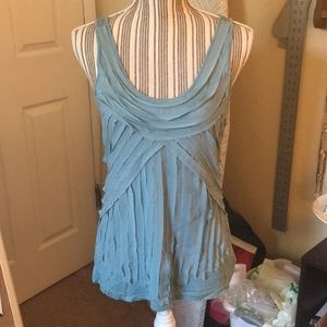 Jersey knit tank with raw edges